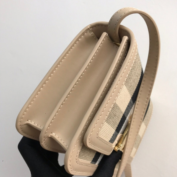 B**rry medium check canvas and leather tb bag