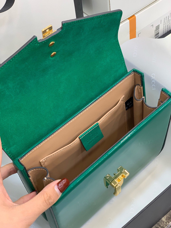 G*u*i sylvie 1969 patent leather mini top handle bag