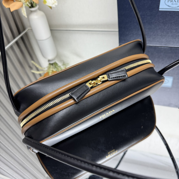 Pra*a swing smooth leather shoulder bag-28*11.5*10cm