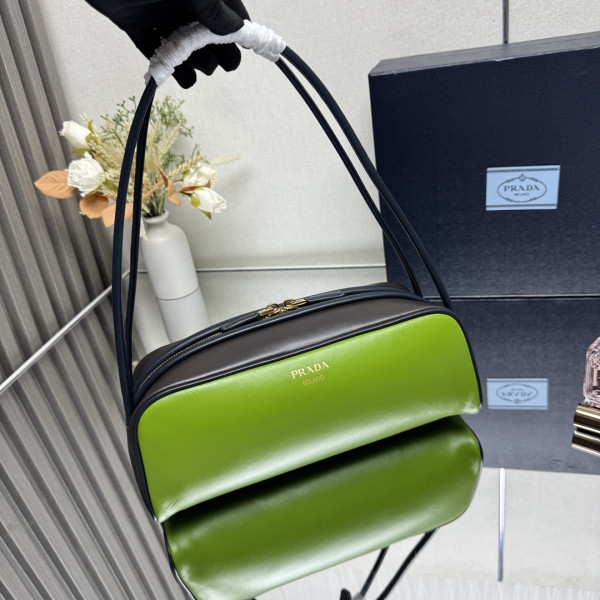 Pra*a swing smooth leather shoulder bag-28*11.5*10cm